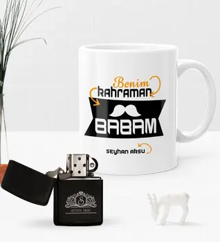 

Personalized My Hero Dad Gasoline Lighter and Mug Seti-1