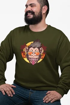 

Angemiel Wear Fun Holiday-Makers Chimpanzee Green Men 'S Sweatshirt