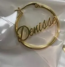 Pendientes de bambú personalizados, joyería personalizada con nombre, aretes encantadores, regalo de oro