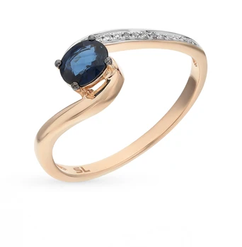 

Gold ring with sapphires and diamonds sunlight sample 585