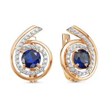 

10-07443 mink gold 585 sterling silver earrings
