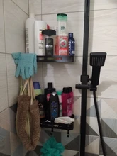 Mosodo-estante organizador de baño, estante de ducha negro, estantes de pared de aluminio, soporte de champú para inodoro, sin Taladro