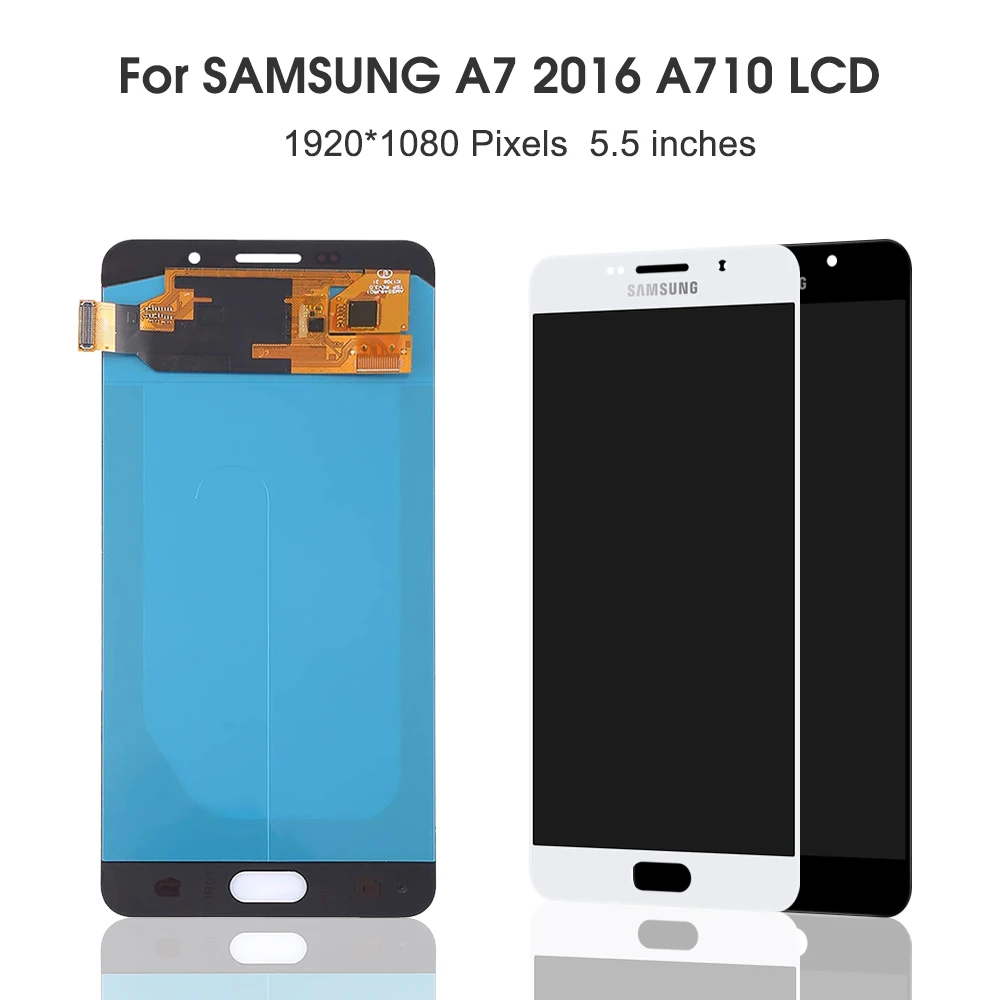 5," A710F ЖК-дисплей для Samsung Galaxy A7 A710 A710F A710M A710Y A7100 ЖК-дисплей Дисплей кодирующий преобразователь сенсорного экрана в сборе