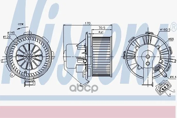 Мотор Отопителя Mb Sprinter 06-/Vw Crafter 06- Nissens 87105 Nissens арт. 87105