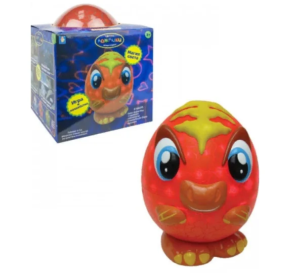 Светильник-проектор 1toy Лампики Динозавр съёмная ручка 8 эл. коробка | Лампы и