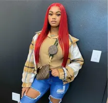 Remyblue-pelucas de cabello humano con encaje frontal 13x1, 99J, cabello humano malayo liso, Remy, prearrancado, 28 pulgadas