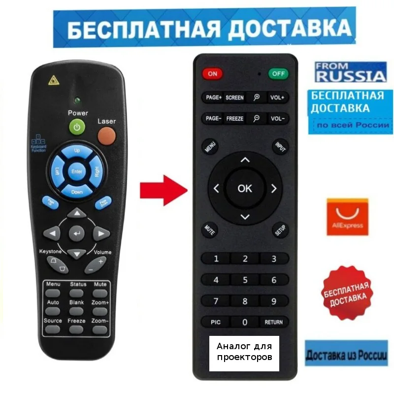 Универсальный пульт для проекторов Vivitek серий D5/ D7/D8/D9/DH/DW с доставкой из России |