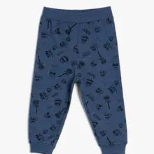 Хлопковые темно-синие спортивные штаны для маленьких девочек 0YMB46228OK