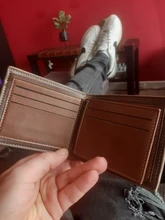 Cartera de cuero para hombre, monedero pequeño de Color sólido, estilo Vintage, con múltiples tarjetas