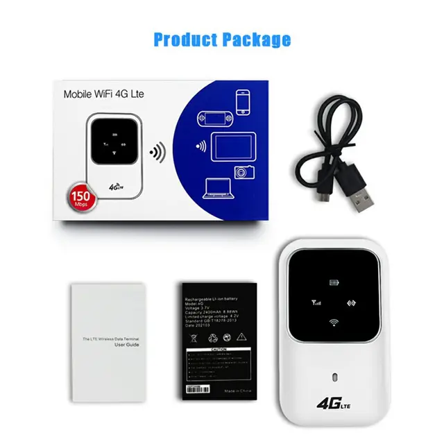 4g Lte Portable Car Mobile Broadband Pocket 2.4g Wireless Router 100mbps Hotspot Sim Unlocked Wifi Modem 5
