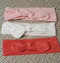 3 unids/lote bebé diadema flor impresión niños Hairwear para recién nacido bebé niña diadema niña bebés elástico banda de pelo