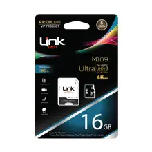 لينتك LMC-M109 ذاكرة 16 جيجا MicroSDHC UHS-I بطاقة ذاكرة + مهايئ