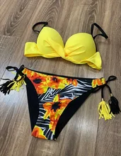 Bikini de talla grande para mujer, traje de baño Sexy de realce, conjunto de Bikini con estampado Floral, ropa de baño, ropa de playa de dos piezas 2021