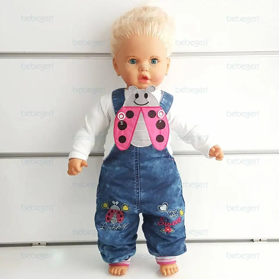

Ladybird Buggy Embroidered Badisiz Baby Jeans Salopet Gardener Baby Rompers