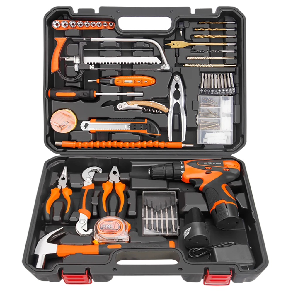 Tools 91 pcs. Tool Tool kit Tool kit with electric drill hand tool tool sets tool kit for home Drills hammers Electric tool kit