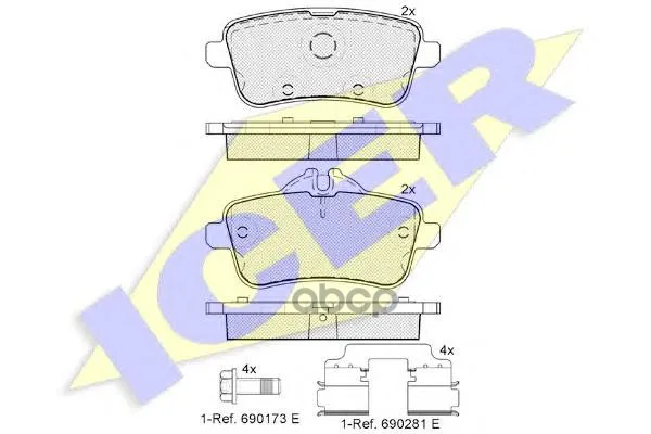 182072-066_колодки Дисковые Задние! Mb W166/R172 Ml250-Ml5002.5-5.2/3.5cdi 11 Icer 182072066 Icer арт. 182072066
