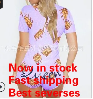 

2020 New Women Sexy Print Long Sleeve Slim Button Jumpsuit Ladies Bodycon Romper Sleepwear Bodysuit Playsuit