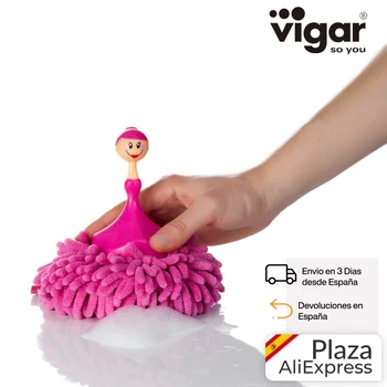 

Vigar Dolls-Duster and sponge, plastic, 14x7x12,5 cm, TOTE cleanser Anti-dust, brush absorvente, home