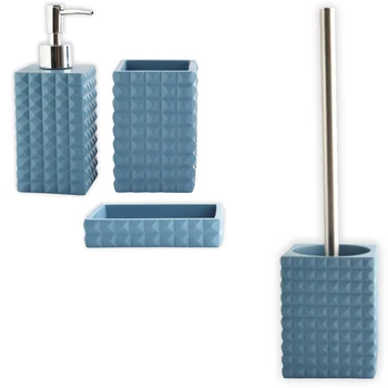 

Lot for bathroom accessories in ceramica MSV collectables Kubik Blue