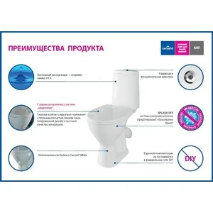Унитаз компакт Cersanit Just с сиденьем микролифт(S-KO-JUS031-3/6-PL-w