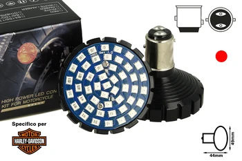 

Led lamp BAY15D 1157 red for motorcycle Harley Davidson Canbus No error light position and Stop No Polarita 48 Smd 2835