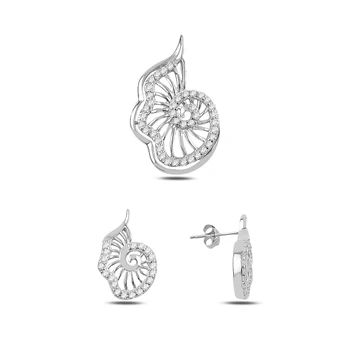 

Kutaydan Zircon Cubic Zirconia 925 Sterling Silver Set Made in Turkey