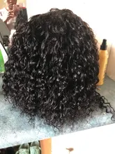 Extensiones con ondas al agua dulces, 3 mechones con cierre de encaje 100% cabello indio ondulado extensiones de cabello humano no Remy con cierre