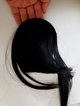 Buqi-flequillo falso para mujer adulta, pinza con flecos, flequillo, negro, marrón, Rubio, accesorios para el cabello