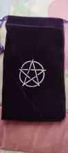 Bolsa de almacenamiento de Tarot, juego de mesa de cartas, bordado, bolsa con cordones, pentagrama, terciopelo, 1 ud.