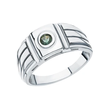 

Silver ring with tourmaline imitation sunlight sample 925
