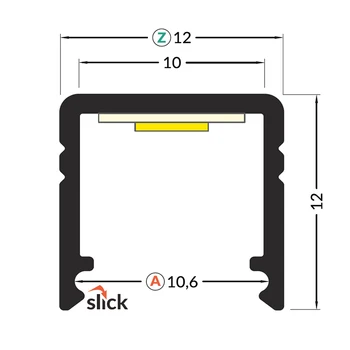 

SMART 10 PROFILE ALUMINUM 2MT STRIPS LED STRIP + Cover Terminals AND Hooks