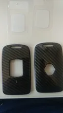 Cubierta de llave de coche para Renault, funda de llave rígida de imitación de fibra de carbono, cadena para Renault Kadjar Megane Koleos QM5 QM6 2013-18