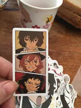 Bungo Stray-pegatinas de perros de PVC para niños, pegatinas de grafitis, maletas, equipaje, guitarra, coche, impermeable, 10/100 Uds.
