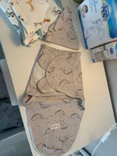 Manta envolvente para Recién Nacido + sombrero, manta receptora de algodón, ropa de cama con dibujos animados, saco de dormir para niños de 0 a 6 meses