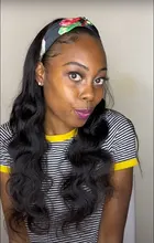 Headband Wig Human-Hair Body-Wave Full-Machine High-Density Women for Designer