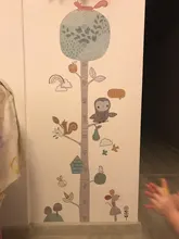 Mural Decals Wallpaper Decor Height-Measure Animal-Trees Nursery Forest Creative Nordic Modern