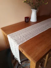 Lace Table Runner Crochet Tassel Coffee-Bed Wedding-Decor Beige Nordic Cotton with Hollow