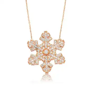 

KUTAYDAN 925 Sterling Silver Snowflake Lady Necklace