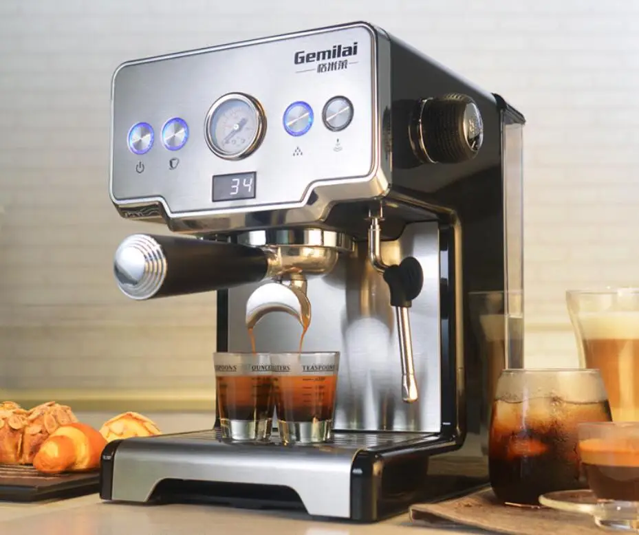 Gemilai-半自動家庭用コーヒーマシン,ステンレス鋼,イタリアンポンプ