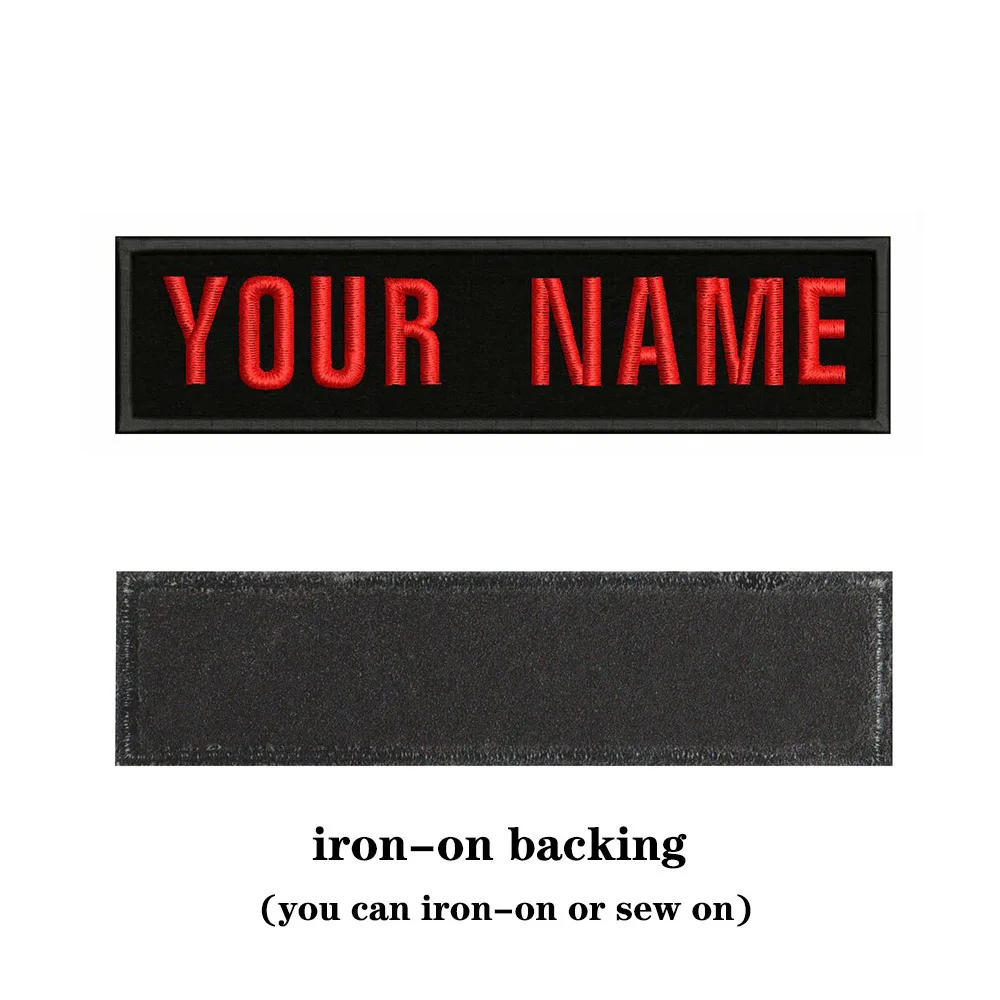 Embroidery Custom Name Text Patch Stripes badge Iron On Or Sew On Or