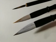 EZONE-pincel de Pelo de Lobo, pluma de línea de gancho, bolígrafos de caligrafía, soporte de bambú negro, pintura de dibujo artístico, suministros de pintura de acuarela
