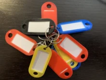 LLavero de identificación personalizado de plástico, etiquetas para equipaje, 10 Uds.