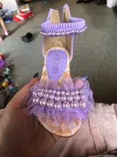 Zapatos de princesa para niñas, sandalias de moda para chicas, zapatos de diseño único, color morado, rosa y blanco, novedad de verano