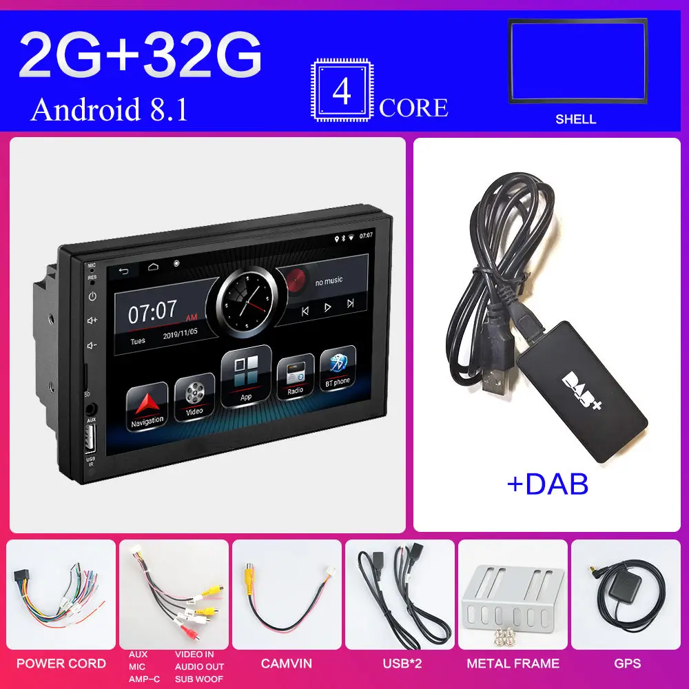 Розовый 2DIN Android автомобильный мультимедийный плеер авторадио ram 2G rom 16G 3 2G 64G WiFi FM AM RDS DAB ISDB tv автомобильный аудио радио 2 Din навигация - Цвет: Розовый