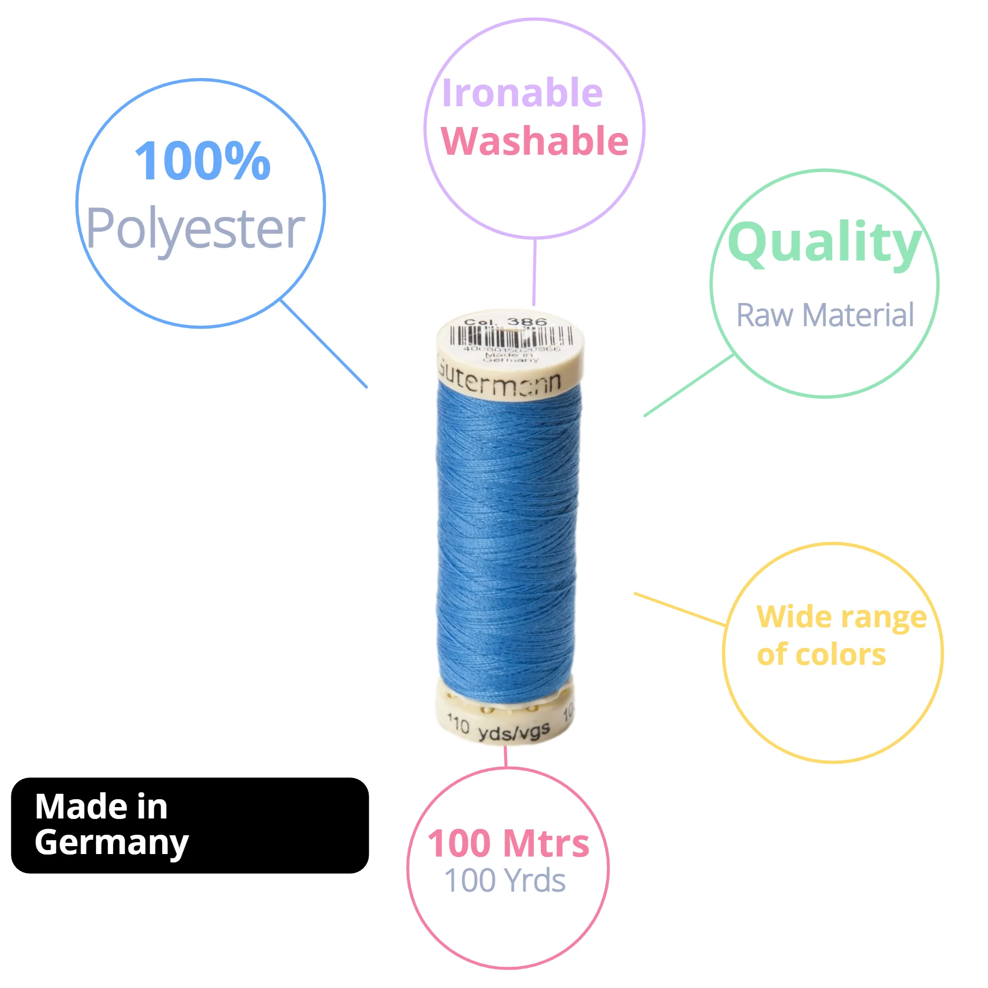 

Gutermann Polyester Sew-All Purpose Thread, 100m/110 Yd,