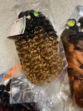 Miss Rola-extensiones de cabello sintético rizado, Ombre de color mechones de pelo, 16-20 pulgadas, 6 unidades/Paquete de 200g T1B/30 con cierre gratuito