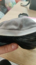 Peluca de cabello humano Remy para hombres, tupé masculino de color negro natural, prótesis de cabello, reemplazo de peluquín