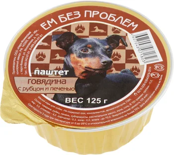 

Eat no problem Canned Dog (паштет), beef, tripe and liver, 125g.