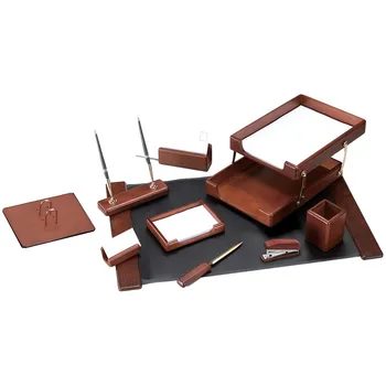 

Set of desktop "Secretariat" Delucci 10 items, dark walnut