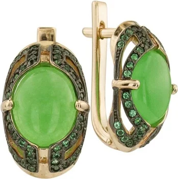 

Aloris earrings with agate and cubic zirconia in red gold